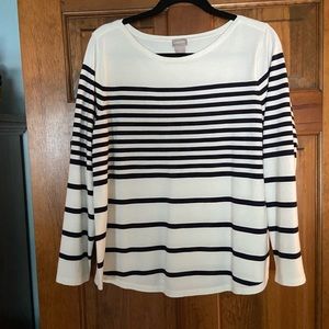 Chico’s size 2, large striped sweater